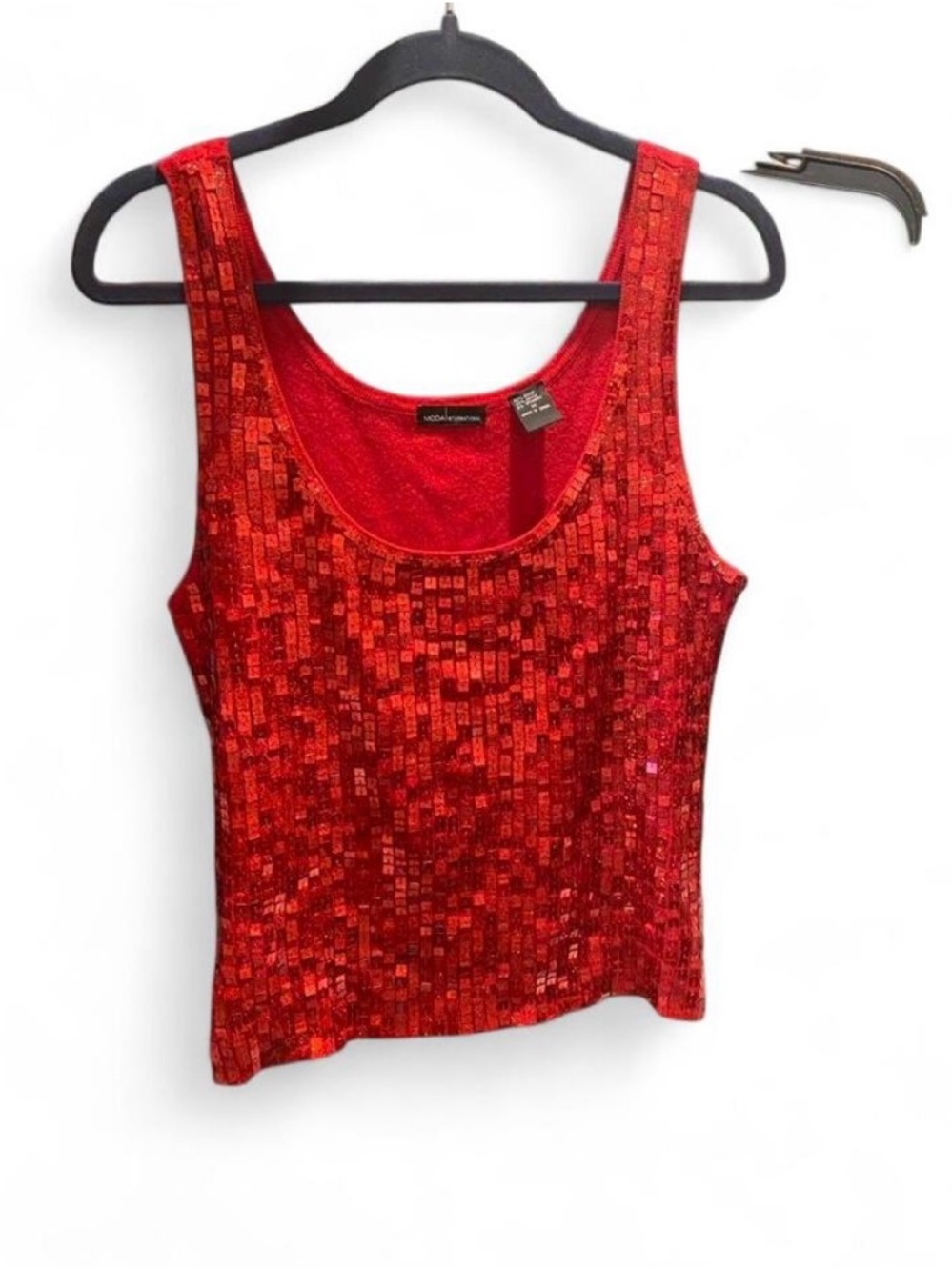 Red Sequin Tank Top - Women